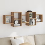 vidaXL Raft de perete, lemn artizanal, 129x18x42 cm, lemn prelucrat vidaXL Raft de perete, lemn artizanal, 129x18x42 cm, lemn prelucrat