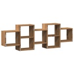 vidaXL Raft de perete, lemn artizanal, 129x18x42 cm, lemn prelucrat vidaXL Raft de perete, lemn artizanal, 129x18x42 cm, lemn prelucrat