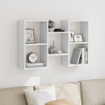 vidaXL Raft de perete, alb, 96x18x60 cm, lemn prelucrat