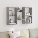 vidaXL Raft de perete, gri beton, 96x18x60 cm, lemn prelucrat