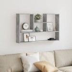 vidaXL Raft de perete, gri beton, 99x15x60 cm, lemn prelucrat