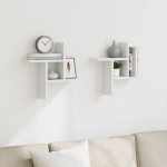 vidaXL Rafturi de perete, 2 buc., alb, 38x12x38 cm, lemn prelucrat