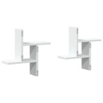 vidaXL Rafturi de perete, 2 buc., alb, 38x12x38 cm, lemn prelucrat