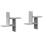 vidaXL Rafturi perete, 2 buc., gri beton, 38x12x38 cm, lemn prelucrat