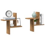 vidaXL Rafturi perete 2buc. stejar artizanal 38x12x38cm lemn prelucrat vidaXL Rafturi perete 2buc. stejar artizanal 38x12x38cm lemn prelucrat