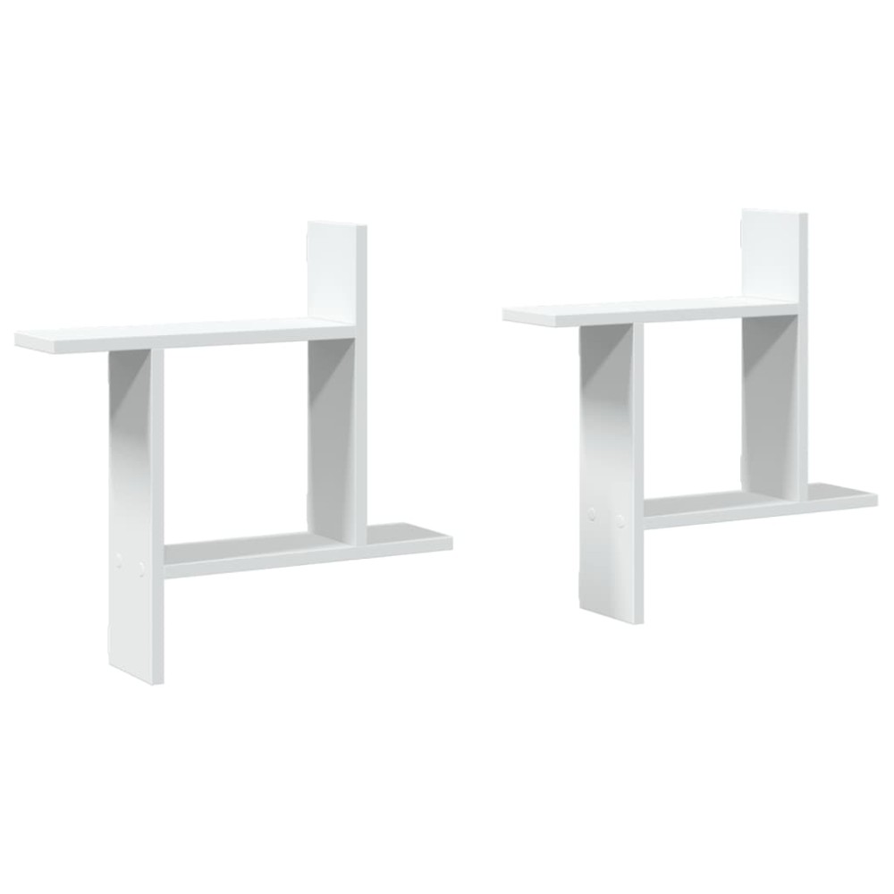 vidaXL Rafturi de perete, 2 buc., alb, 50x12x50 cm, lemn prelucrat