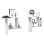 vidaXL Rafturi de perete, 2 buc., alb, 50x12x50 cm, lemn prelucrat