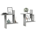 vidaXL Rafturi perete, 2 buc., gri beton, 50x12x50 cm, lemn prelucrat vidaXL Rafturi perete, 2 buc., gri beton, 50x12x50 cm, lemn prelucrat