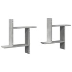 vidaXL Rafturi perete, 2 buc., gri beton, 50x12x50 cm, lemn prelucrat vidaXL Rafturi perete, 2 buc., gri beton, 50x12x50 cm, lemn prelucrat