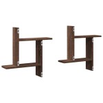 vidaXL Rafturi de perete 2 buc. stejar maro 50x12x50 cm lemn prelucrat vidaXL Rafturi de perete 2 buc. stejar maro 50x12x50 cm lemn prelucrat
