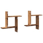 vidaXL Rafturi perete, 2 buc., lemn vechi, 50x12x50 cm, lemn prelucrat