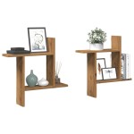 vidaXL Rafturi perete 2buc. stejar artizanal 50x12x50cm lemn prelucrat vidaXL Rafturi perete 2buc. stejar artizanal 50x12x50cm lemn prelucrat