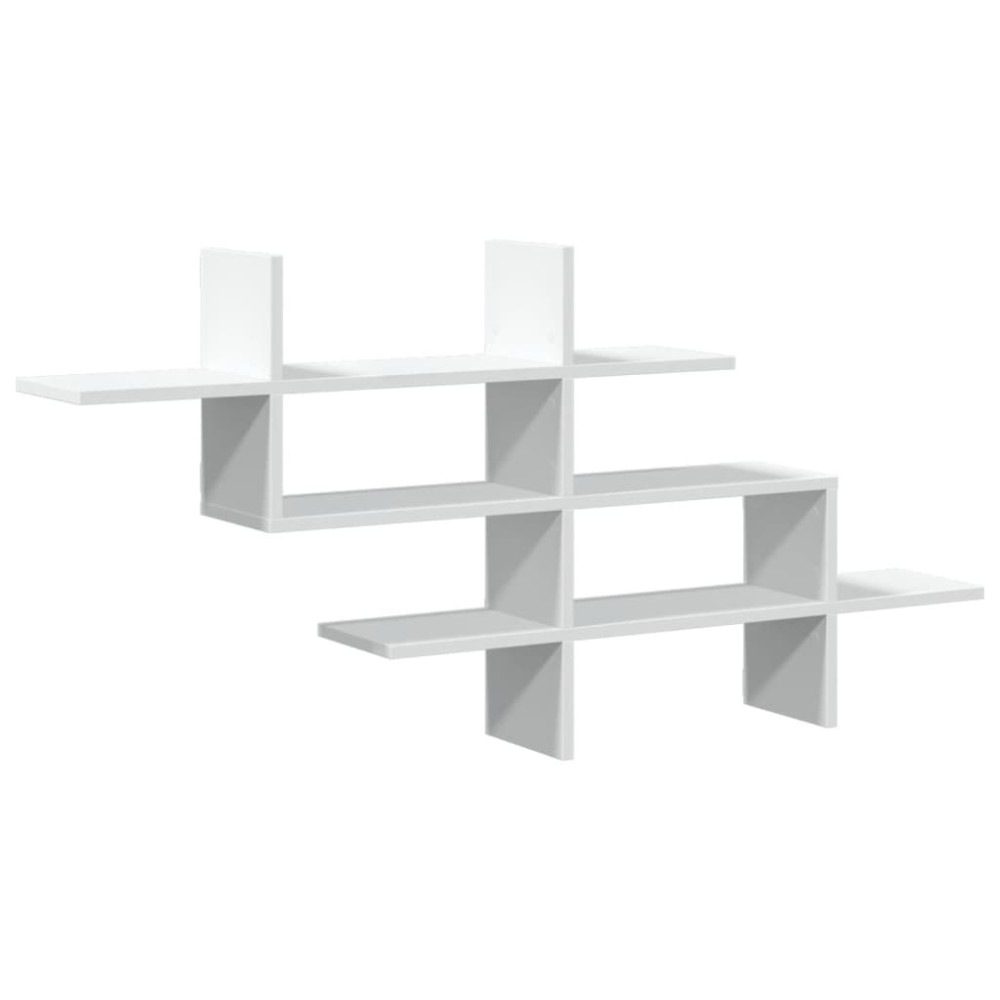 vidaXL Raft de perete, alb, 124,5x18x60,5 cm, lemn prelucrat