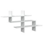 vidaXL Raft de perete, alb, 124,5x18x60,5 cm, lemn prelucrat