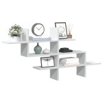 vidaXL Raft de perete, alb, 124,5x18x60,5 cm, lemn prelucrat