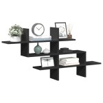 vidaXL Raft de perete, negru, 124,5x18x60,5 cm, lemn prelucrat vidaXL Raft de perete, negru, 124,5x18x60,5 cm, lemn prelucrat
