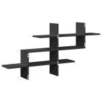 vidaXL Raft de perete, negru, 124,5x18x60,5 cm, lemn prelucrat vidaXL Raft de perete, negru, 124,5x18x60,5 cm, lemn prelucrat