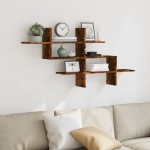 vidaXL Raft perete, stejar fumuriu, 124,5x18x60,5 cm, lemn prelucrat vidaXL Raft perete, stejar fumuriu, 124,5x18x60,5 cm, lemn prelucrat