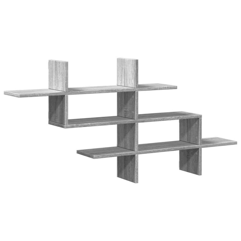 vidaXL Raft de perete, gri sonoma, 124,5x18x60,5 cm, lemn prelucrat