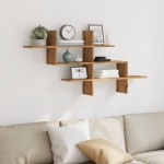 vidaXL Raft de perete stejar artizanal 124,5x18x60,5 cm lemn prelucrat