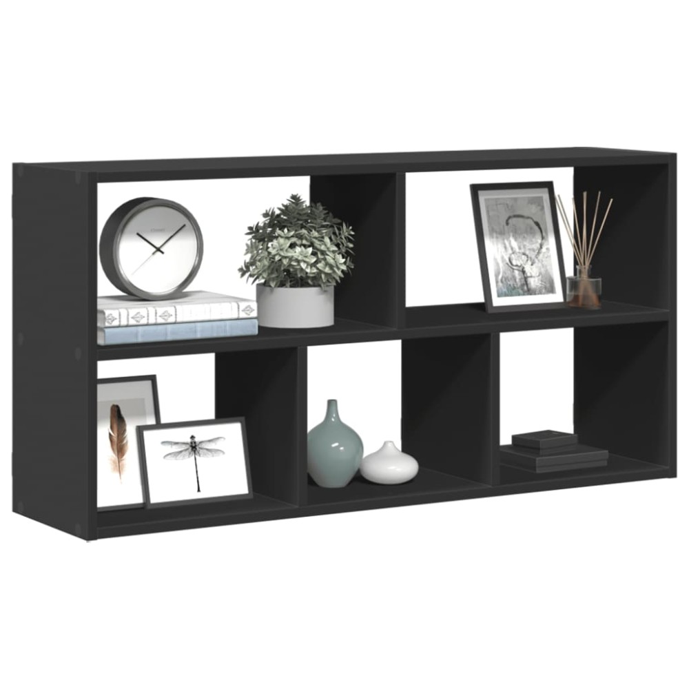 vidaXL Raft de perete, negru, 100x25x50 cm, lemn prelucrat