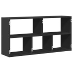 vidaXL Raft de perete, negru, 100x25x50 cm, lemn prelucrat vidaXL Raft de perete, negru, 100x25x50 cm, lemn prelucrat