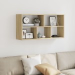vidaXL Raft de perete, stejar sonoma, 100x25x50 cm, lemn prelucrat