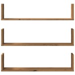 vidaXL Rafturi perete 3buc. stejar artizanal 80x18x18cm lemn prelucrat vidaXL Rafturi perete 3buc. stejar artizanal 80x18x18cm lemn prelucrat