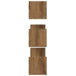 vidaXL Rafturi perete 3buc. stejar artizanal 80x18x18cm lemn prelucrat vidaXL Rafturi perete 3buc. stejar artizanal 80x18x18cm lemn prelucrat