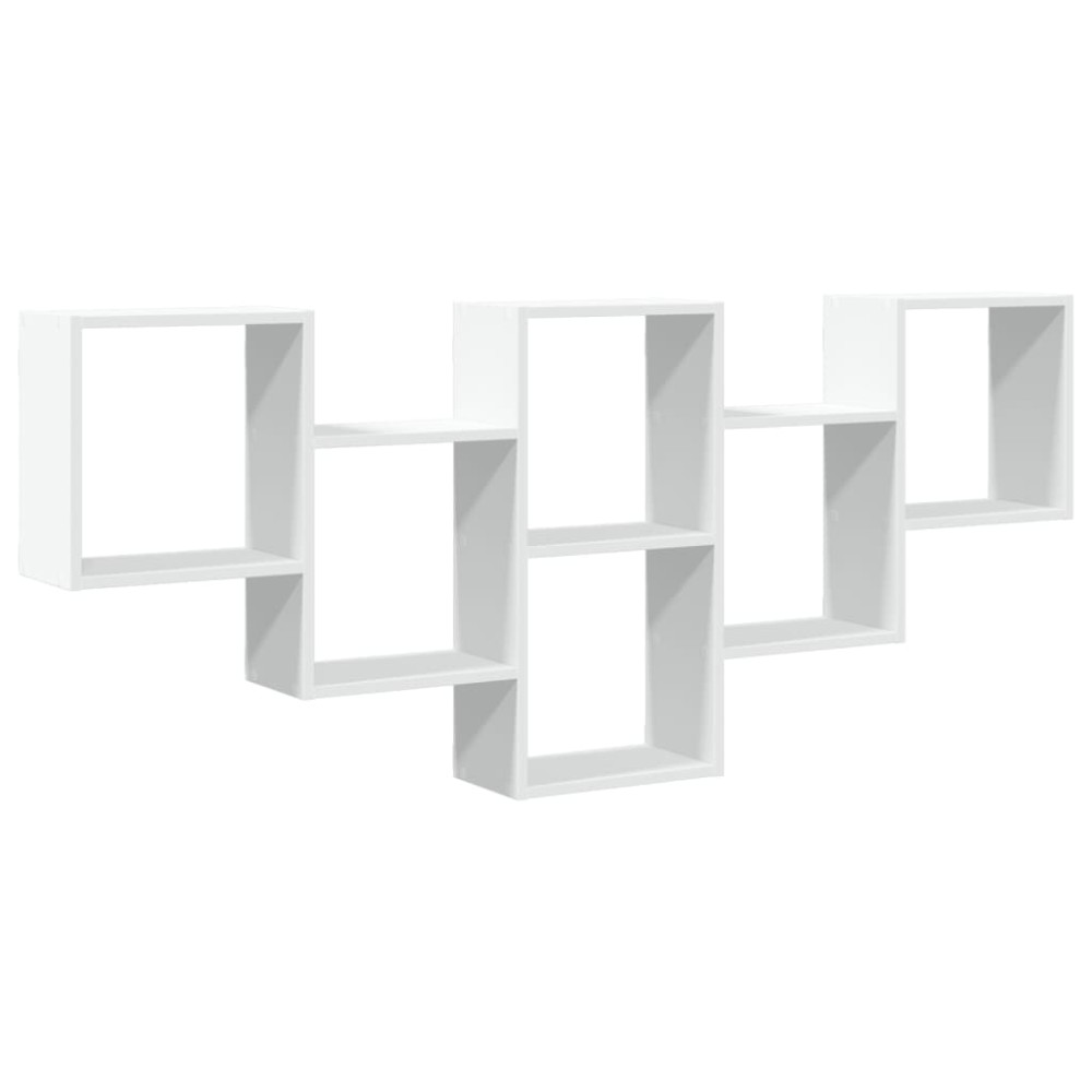 vidaXL Raft de perete, alb, 159x18x66 cm, lemn prelucrat