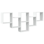vidaXL Raft de perete, alb, 159x18x66 cm, lemn prelucrat vidaXL Raft de perete, alb, 159x18x66 cm, lemn prelucrat