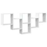 vidaXL Raft de perete, alb, 159x18x66 cm, lemn prelucrat vidaXL Raft de perete, alb, 159x18x66 cm, lemn prelucrat