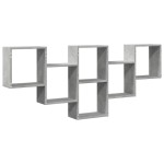 vidaXL Raft de perete, gri beton, 159x18x66 cm, lemn prelucrat