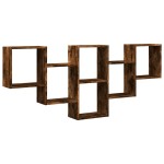 vidaXL Raft de perete, stejar fumuriu, 159x18x66 cm, lemn compozit vidaXL Raft de perete, stejar fumuriu, 159x18x66 cm, lemn compozit