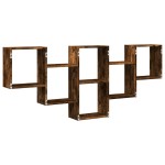 vidaXL Raft de perete, stejar fumuriu, 159x18x66 cm, lemn compozit vidaXL Raft de perete, stejar fumuriu, 159x18x66 cm, lemn compozit