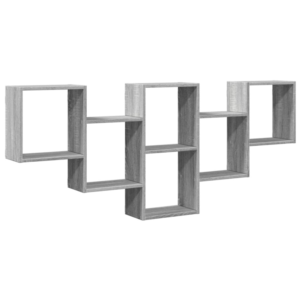 vidaXL Raft de perete, gri sonoma, 159x18x66 cm, lemn prelucrat