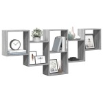 vidaXL Raft de perete, gri sonoma, 159x18x66 cm, lemn prelucrat vidaXL Raft de perete, gri sonoma, 159x18x66 cm, lemn prelucrat