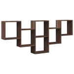 vidaXL Raft de perete, stejar maro, 159x18x66 cm, lemn compozit vidaXL Raft de perete, stejar maro, 159x18x66 cm, lemn compozit