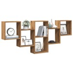 vidaXL Raft de perete, lemn artizanal, 159x18x66 cm, lemn prelucrat vidaXL Raft de perete, lemn artizanal, 159x18x66 cm, lemn prelucrat