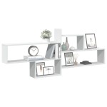 vidaXL Raft de perete, alb, 167,5x18x68 cm, lemn prelucrat vidaXL Raft de perete, alb, 167,5x18x68 cm, lemn prelucrat