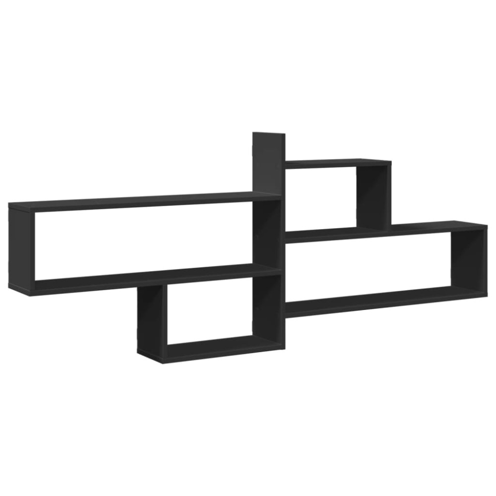 vidaXL Raft de perete, negru, 167,5x18x68 cm, lemn prelucrat