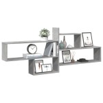 vidaXL Raft de perete, gri beton, 167,5x18x68 cm, lemn prelucrat