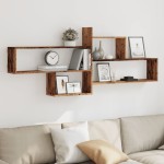 vidaXL Raft de perete, lemn vechi, 167,5x18x68 cm, lemn prelucrat vidaXL Raft de perete, lemn vechi, 167,5x18x68 cm, lemn prelucrat