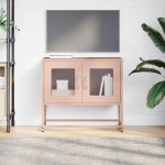 vidaXL Dulap TV, roz, 68x39x60,5 cm, oțel laminat la rece vidaXL Dulap TV, roz, 68x39x60,5 cm, oțel laminat la rece