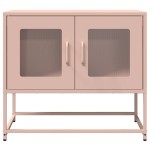 vidaXL Dulap TV, roz, 68x39x60,5 cm, oțel laminat la rece vidaXL Dulap TV, roz, 68x39x60,5 cm, oțel laminat la rece