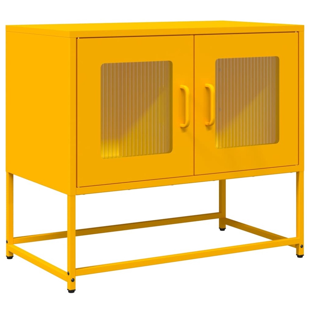 vidaXL Dulap TV, galben muștar, 68x39x60,5 cm, oțel laminat la rece