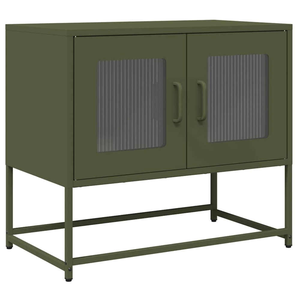 vidaXL Dulap TV, verde măsliniu, 68x39x60,5 cm, oțel laminat la rece