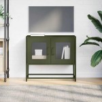 vidaXL Dulap TV, verde măsliniu, 68x39x60,5 cm, oțel laminat la rece vidaXL Dulap TV, verde măsliniu, 68x39x60,5 cm, oțel laminat la rece