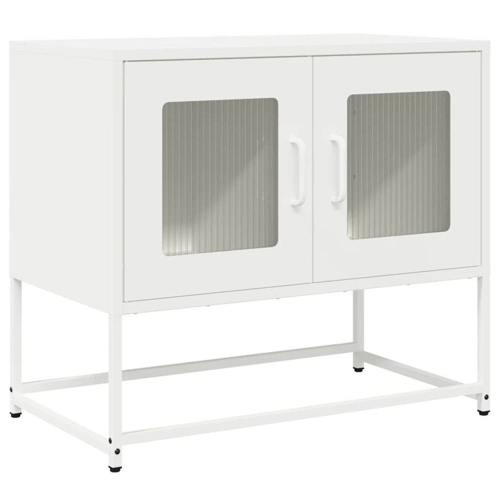 vidaXL Dulap TV, alb, 68x39x60,5 cm, oțel laminat la rece