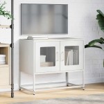vidaXL Dulap TV, alb, 68x39x60,5 cm, oțel laminat la rece
